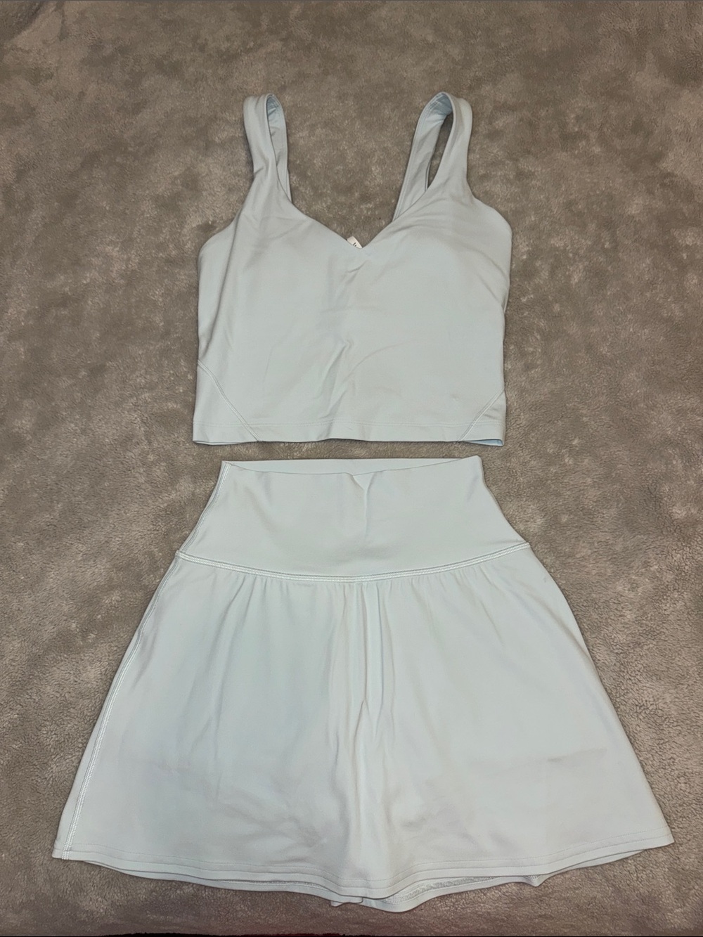 lululemon Mint Blue Cropped Align Tank & Skort Set